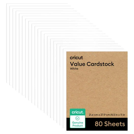 Cricut® Value Cardstock, White - 8.5 in x 11 in (80 ct)