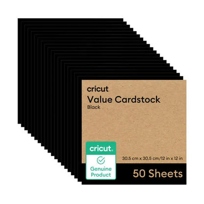 Cricut® Value Cardstock, Black - 12 in x 12 in (50 ct)