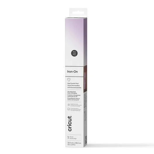 UV-Activated, Color-Changing Iron-On, White - Violet