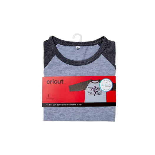 Unisex Youth T-Shirt Blank, Raglan in Dark/Light Heathered Gray