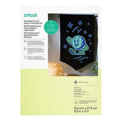 Cricut® Printable Iron-On Glow in the Dark Kit – 8.5 in x 11 in (4 ct)