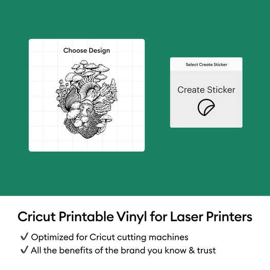 Cricut® Printable Vinyl for Laser Printers - 8.5 in x 11 in (25 ct)