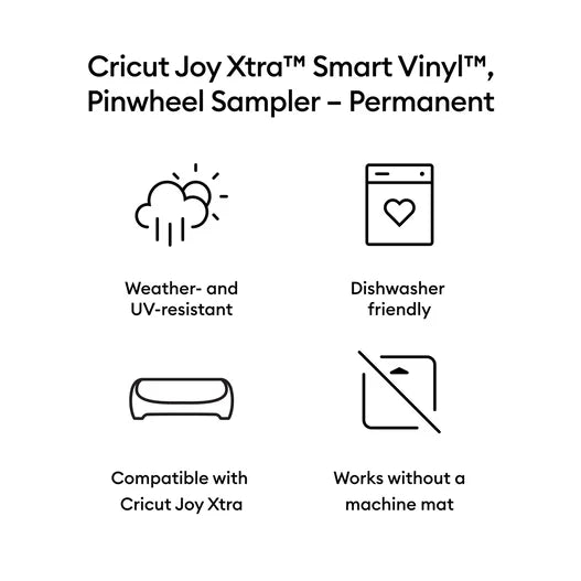 Cricut Joy Xtra™ Smart Vinyl™ – Permanent Sampler, Pinwheel (3 ct)