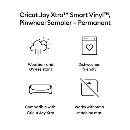 Cricut Joy Xtra™ Smart Vinyl™ – Permanent Sampler, Pinwheel (3 ct)