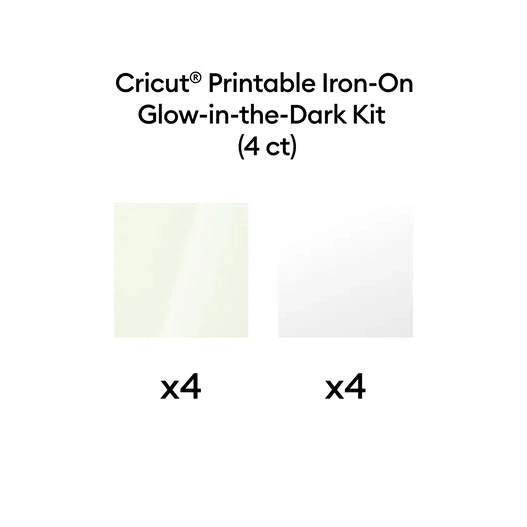Cricut® Printable Iron-On Glow in the Dark Kit – 8.5 in x 11 in (4 ct)