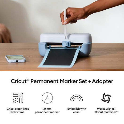Cricut® Permanent Markers 1.0 mm, Black (3 ct) + Adapter