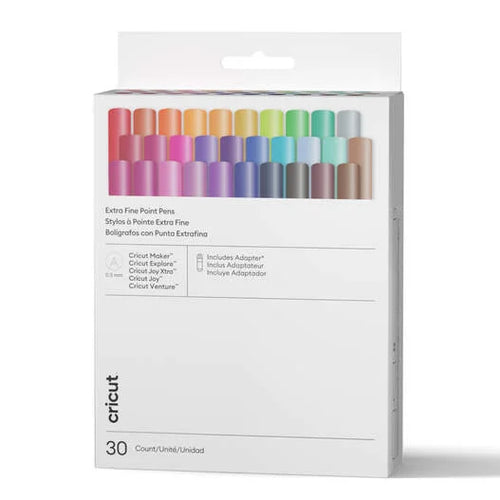 Cricut® Extra Fine Point Pens 0.3 mm, Ultimate Sampler (30 ct) + Adapter
