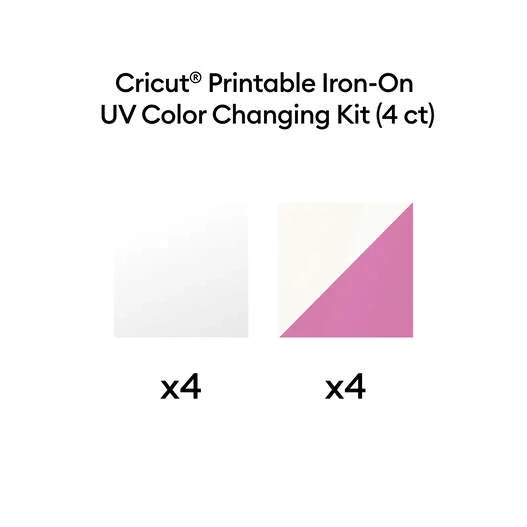 Cricut® Printable Iron-On UV Color Changing Kit – 8.5 in x 11 in (4 ct)