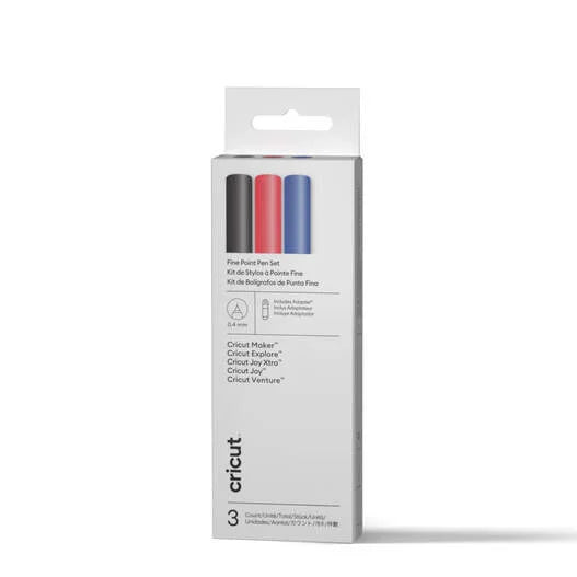 Cricut® Fine Point Pens 0.4 mm, Classic Sampler (3 ct) + Adapter
