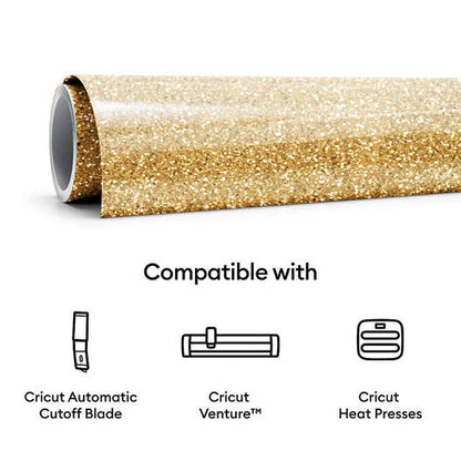 Smart Iron-On, Glitter, Gold 5 ft