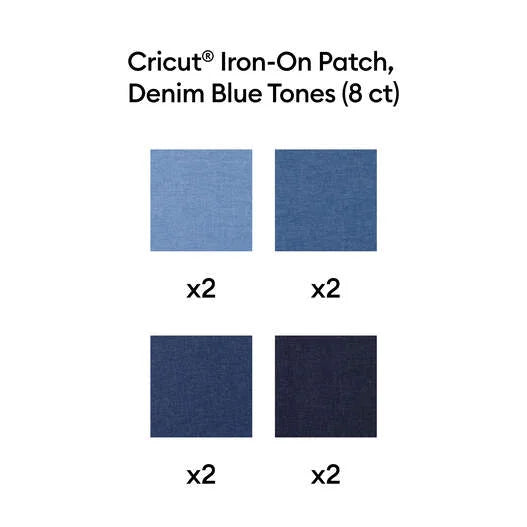 Iron-on Patch, Blue Denim Tones, 8 in x 12 in (8)