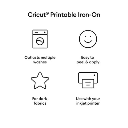 Cricut® Printable Iron-On For Dark Fabrics - 8.5 in x 11 in (10 ct)