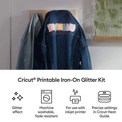 Cricut® Printable Iron-On Glitter Kit – 8.5 in x 11 in (4 ct)