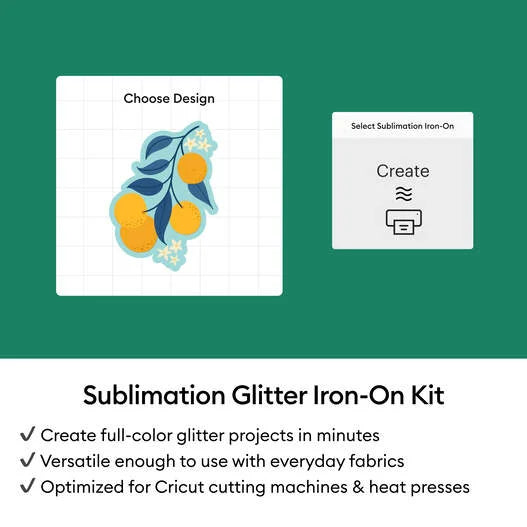 Cricut® Sublimation Glitter Iron-On Kit – 8.5 in x 11 in (4 ct)