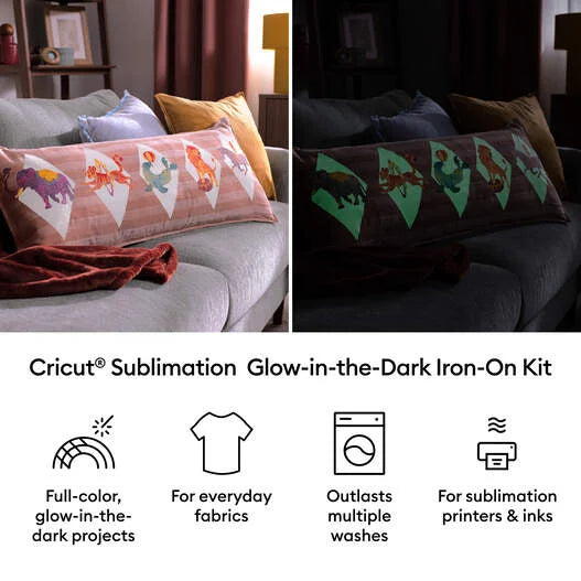 Cricut® Sublimation Glow-in-the-Dark Iron-On Kit – 8.5 in x 11 in (4 ct)