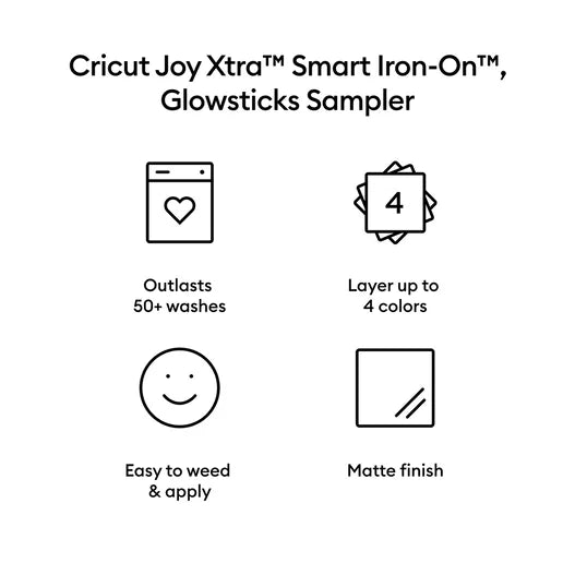 Cricut Joy Xtra™ Smart Iron-On™ Sampler, Glow Sticks (3 ct)