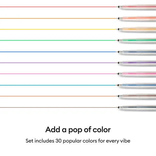 Cricut® Gel Pens 1.0 mm, Ultimate Sampler (30 ct) + Adapter