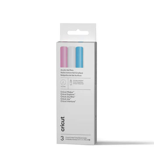 Cricut Acrylic Gel Pens, 1.0 mm (3 ct) + Adapter