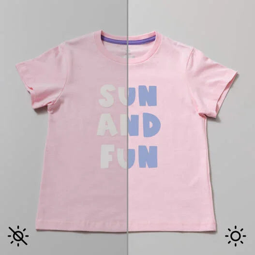 UV-Activated, Color-Changing Iron-On, White - Violet