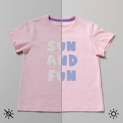UV-Activated, Color-Changing Iron-On, White - Violet