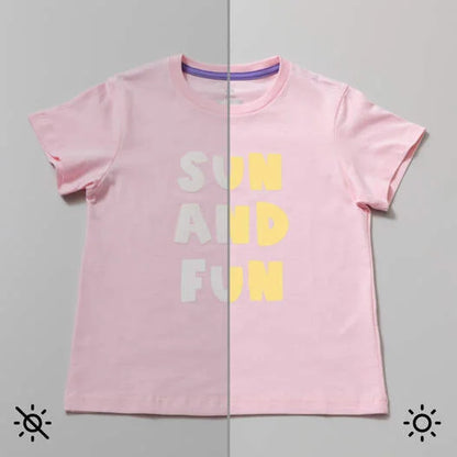 UV-Activated, Color-Changing Iron-On, White - Violet