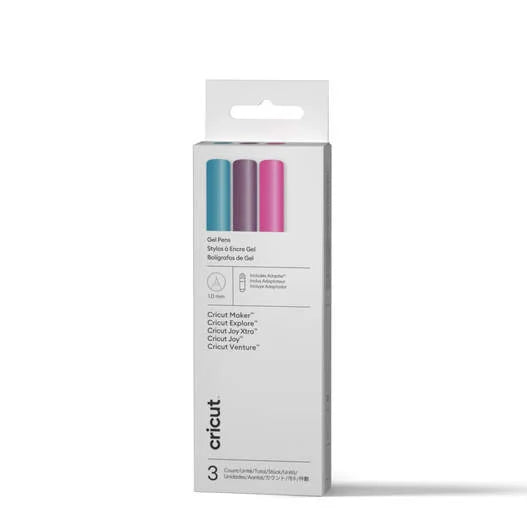 Cricut® Gel Pens 1.0 mm, Peacock Sampler (3 ct) + Adapter