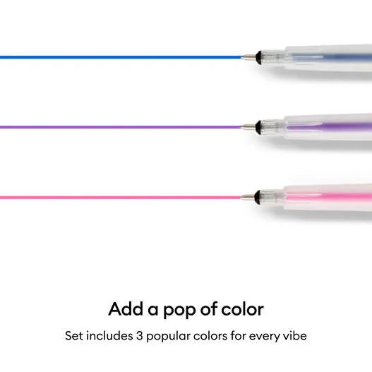 Cricut® Gel Pens 1.0 mm, Peacock Sampler (3 ct) + Adapter