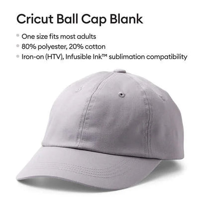 Cricut Ball Cap Hat Blank, Gray