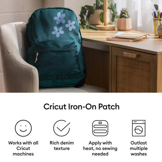 Iron-on Patch, Blue Denim Tones, 4 in x 6 in (16)