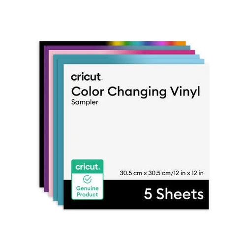 Cricut® Temperature-Activated, Color-Changing Vinyl – Permanent, Rainbow Sampler - 12 in x 12 in (5 ct)