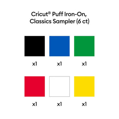 Cricut® Puff Iron-On, Classics Sampler - 12 in x 12 in (6 ct)