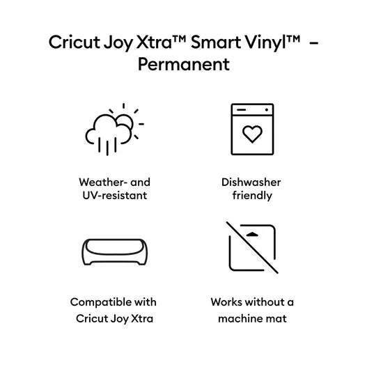 Cricut Joy Xtra™ Smart Vinyl™ Matte Metallic – Permanent (3 ft)