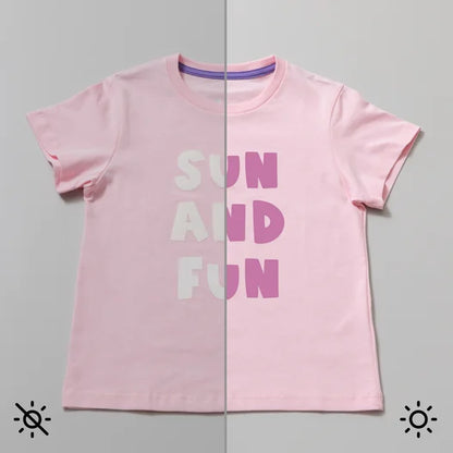 UV-Activated, Color-Changing Iron-On, White - Violet