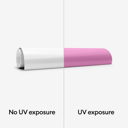 UV-Activated, Color-Changing Iron-On, White - Violet
