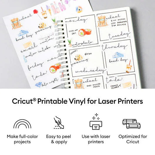 Cricut® Printable Vinyl for Laser Printers - 8.5 in x 11 in (25 ct)