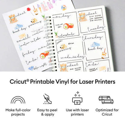 Cricut® Printable Vinyl for Laser Printers - 8.5 in x 11 in (25 ct)