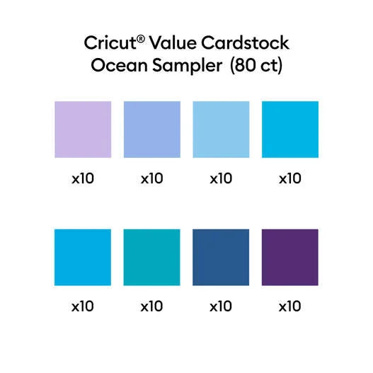 Value Cardstock, Ocean Sampler - 8.5 in x 11 in (80 ct)