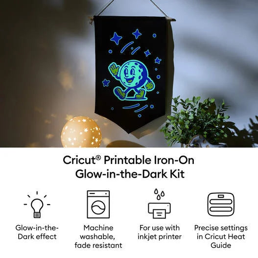 Cricut® Printable Iron-On Glow in the Dark Kit – 8.5 in x 11 in (4 ct)