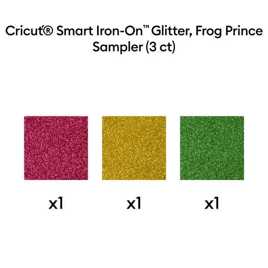 Cricut® Smart Iron-On™ Glitter Matless Heat Transfer Vinyl, Frog Prince Sampler - 13 in x 12 in (3 ct)