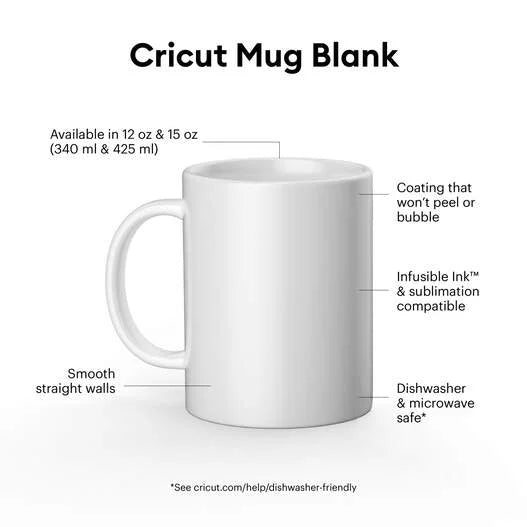 Ceramic Mug Blank, White - 12 oz/340 ml (2 ct)