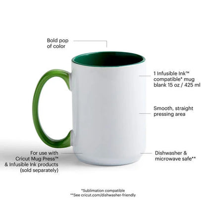 Beveled Ceramic Mug Blank - 15 oz/425 ml (1 ct)