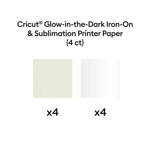 Cricut® Sublimation Glow-in-the-Dark Iron-On Kit – 8.5 in x 11 in (4 ct)