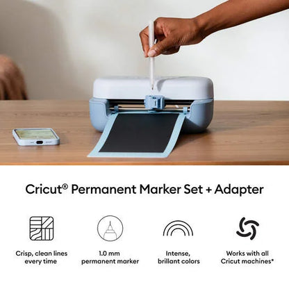 Cricut® Permanent Metallic Markers 1.0 mm, Gold/Silver/Copper (3 ct) + Adapter