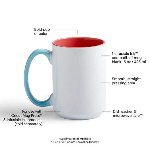 Beveled Ceramic Mug Blank - 15 oz/425 ml (1 ct)