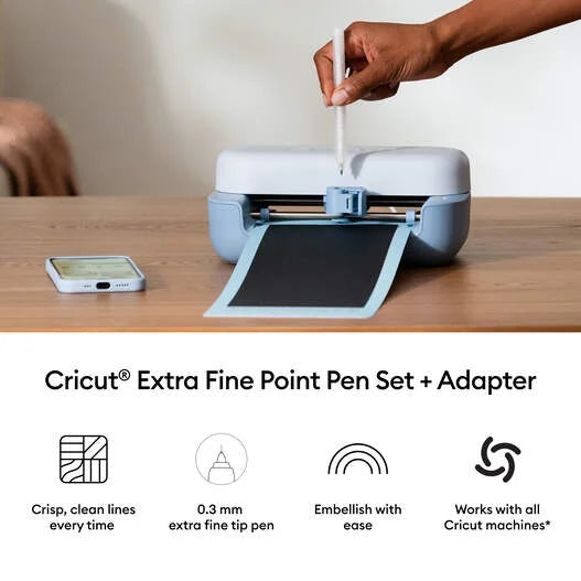 Cricut® Extra Fine Point Pen Set, 0.3mm (3 ct) + Adapter