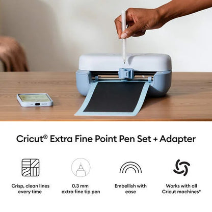 Cricut® Extra Fine Point Pen Set, 0.3mm (3 ct) + Adapter