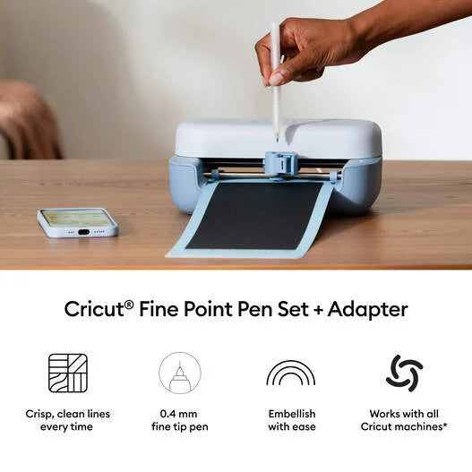 Cricut® Fine Point Pens 0.4 mm, Black (2 ct) + Adapter