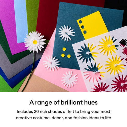 Cricut® Felt Sampler, Rainbow – 12 in x 12 in (40 ct)