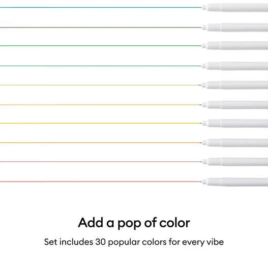 Cricut® Fine Point Pens 0.4 mm, Ultimate Sampler (30 ct) + Adapter