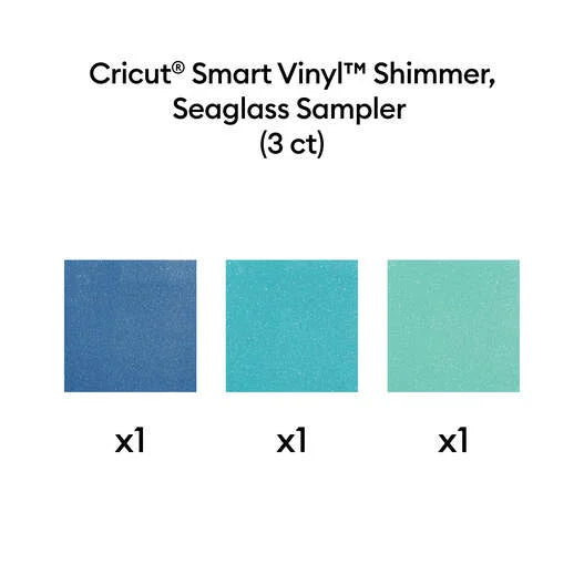 Cricut® Smart Vinyl™ Shimmer Matless Permanent Vinyl, Seaglass Sampler - 13 in x 12 in (3 ct)